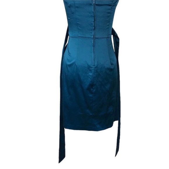 Teeze Me Blue Satin Strapless Cocktail Dress Size 7 - Picture 9 of 10